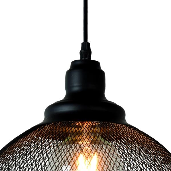Lucide MESH - Lámpara colgante - Ø 28 cm - 1xE27 - Negro - detalle 2